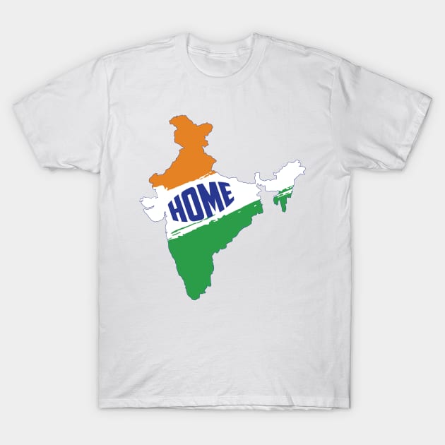 India is home Born in India. India Map Desi Patriotic Indian T-Shirt by alltheprints